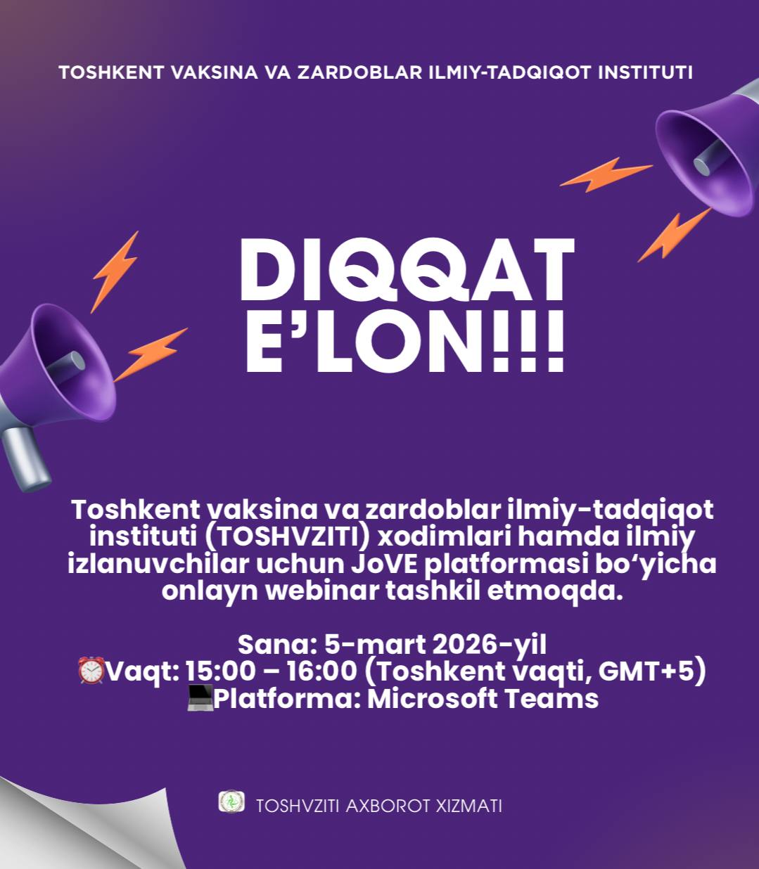 📣DIQQAT E’LON!📣