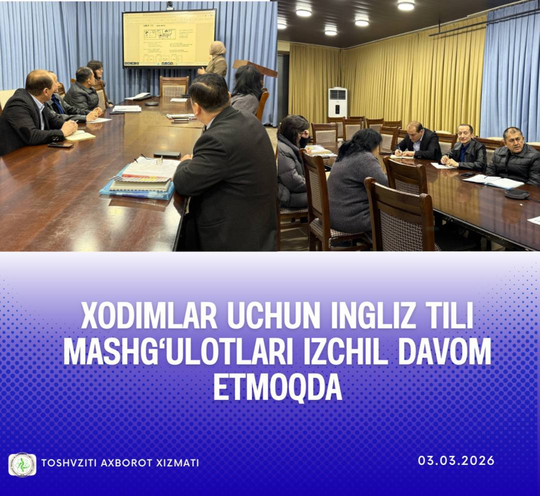 XODIMLAR UCHUN INGLIZ TILI MASHG‘ULOTLARI IZCHIL DAVOM ETMOQDA